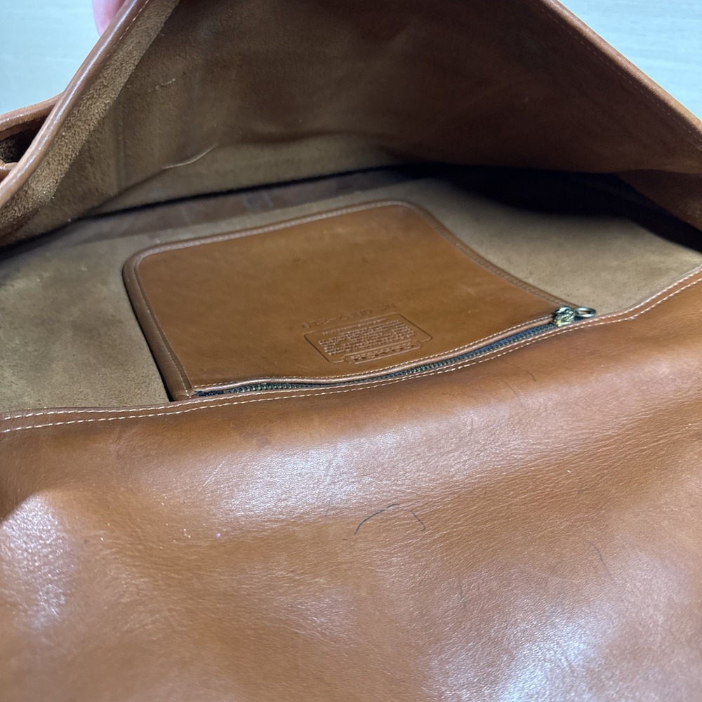 Vintage Coach Morgan Brown Smooth Leather Briefcase Bag No Shoulder Strap - Picture 13 of 16